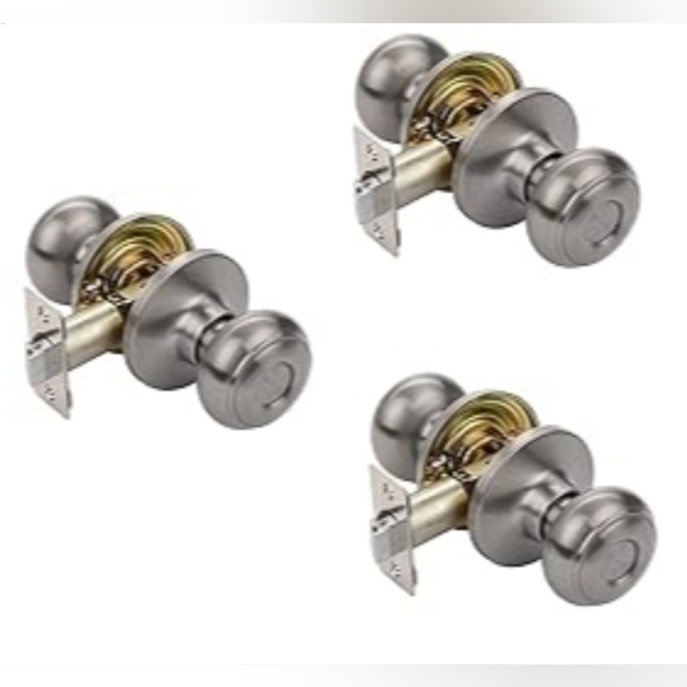 Dynasty Hardware SIE-82-US15 Passage Door Knob Set, Satin Nickel, Contractor